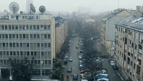 Sneeuw in Zagreb, Kroatië Sneeuw in Zagreb, Kroatië