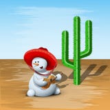 Sneeuwman en Cactus royalty-vrije illustratie Sneeuwman en Cactus royalty-vrije illustratie
