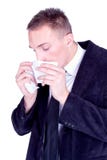 Sneeze... Businessman With A Influenza Royalty Free Stock Image