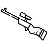 Sniper rifle simple icon stock illustration Sniper rifle simple icon stock illustration