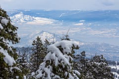 Snow-covered Okanagan Valley and West Kelowna from above royalty free stock image Snow-covered Okanagan Valley and West Kelowna from above royalty free stock image
