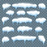Snow icicles set on transparent vector illustration Snow icicles set on transparent vector illustration