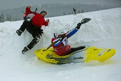 Snow kayak accident