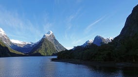 Mitre Peak at Milford Sound, New Zealand stock image Mitre Peak at Milford Sound, New Zealand stock image