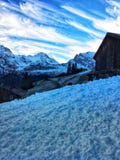 Snow under blue sky. Winter landscape with snow. Nature scene on the day at resort on mountain stock images Snow under blue sky. Winter landscape with snow. Nature scene on the day at resort on mountain stock images