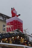 snowfall on christmas market with lights lamps and decoration in royalty free stock images snowfall on christmas market with lights lamps and decoration in royalty free stock images