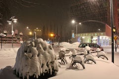 Snowfall On Main Street Stock Photography Snowfall On Main Street Stock Photography