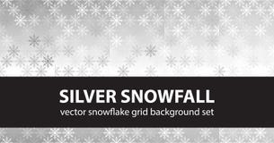 Snowflake pattern set Silver Snowfall. Vector seamless backgroun Royalty Free Stock Image Snowflake pattern set Silver Snowfall. Vector seamless backgroun Royalty Free Stock Image
