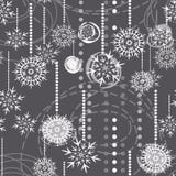 Snowflakes on gray holiday seamless pattern vector illustration Snowflakes on gray holiday seamless pattern vector illustration