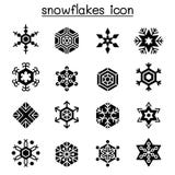 Snowflakes icon set in flat style vector illustration Snowflakes icon set in flat style vector illustration