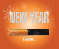 Snowflakes new year loading concept. Illustration design over a orange background royalty free illustration Snowflakes new year loading concept. Illustration design over a orange background royalty free illustration