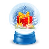 Snowglobe com caixa de presente ilustração royalty free Snowglobe com caixa de presente ilustração royalty free