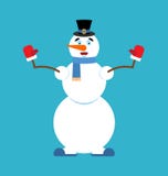 Snowman happy and merry emoji. New Year and Christmas vector ill royalty free illustration Snowman happy and merry emoji. New Year and Christmas vector ill royalty free illustration