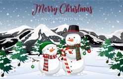 Snowman In The Nature Royalty Free Stock Images