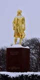 Snö dolda Hamilton Statue arkivfoto Snö dolda Hamilton Statue arkivfoto