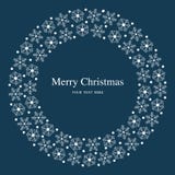 Snöflingor för glad jul sänker den blåa vykortet vektor illustrationer Snöflingor för glad jul sänker den blåa vykortet vektor illustrationer
