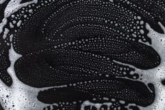 Soapy Foam Texture On Black Stock Images