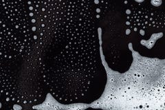 Soapy Foam Texture On Black Stock Photo
