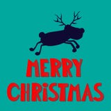 Funny jumping reindeer with merry christmas text royalty free illustration Funny jumping reindeer with merry christmas text royalty free illustration
