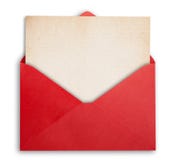 Sobre rojo con la tarjeta imágenes de archivo libres de regalías Sobre rojo con la tarjeta imágenes de archivo libres de regalías