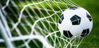 Soccer ball in goal royalty free stock image Soccer ball in goal royalty free stock image