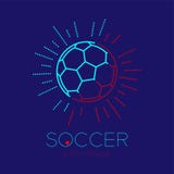 Soccer ball with radius frame logo icon outline stroke set dash line design illustration vector illustration Soccer ball with radius frame logo icon outline stroke set dash line design illustration vector illustration