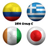 2014 Soccer Championship Group C Nations. 3D rendering of national flag on ball for Soccer Championship 2014, Brazil. Group C. Colombia, Greece, Cote d'Ivoire Stock Image 2014 Soccer Championship Group C Nations. 3D rendering of national flag on ball for Soccer Championship 2014, Brazil. Group C. Colombia, Greece, Cote d'Ivoire Stock Image