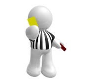 Soccer Referee With Yellow Card Stock Images