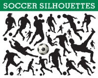 Soccer silhouettes vector illustration Soccer silhouettes vector illustration