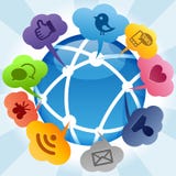 Social media concept. Global Social media concept on white background Social media concept. Global Social media concept on white background