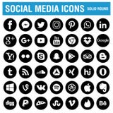 Social media icons black round