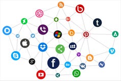 Social Media-Ikonennetz vektor abbildung Social Media-Ikonennetz vektor abbildung