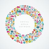 Social media network icons circle composition EPS1