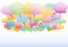 Social media speech bubbles colors background