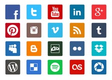 Social Media und Technologieikonensatz lizenzfreie abbildung Social Media und Technologieikonensatz lizenzfreie abbildung