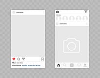 Social network photo frame app interface. Vector illustration on background. vector illustration Social network photo frame app interface. Vector illustration on background. vector illustration