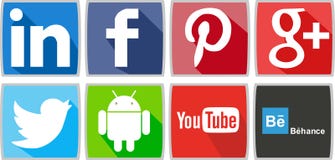 Social networks or social media icons for computer or for phone stock illustration Social networks or social media icons for computer or for phone stock illustration