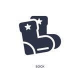 sock icon on white background. Simple element illustration from kids and baby concept vector illustration sock icon on white background. Simple element illustration from kids and baby concept vector illustration