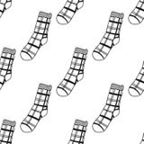Socks. Black And White Seamless Pattern For Coloring Book And Page. Knitted Clothes. Royalty Free Stock Photo