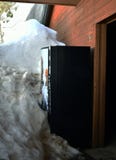 Soda machine block by snow stock photo Soda machine block by snow stock photo
