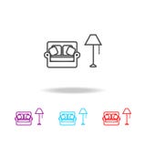 sofa and floor lamp icon. Elements of furniture in multi colored icons. Premium quality graphic design icon. Simple icon for websi royalty free illustration sofa and floor lamp icon. Elements of furniture in multi colored icons. Premium quality graphic design icon. Simple icon for websi royalty free illustration