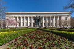 Spring view of National Library St. Cyril and St. Methodius in Sofia, Bulgaria Stock Photography Spring view of National Library St. Cyril and St. Methodius in Sofia, Bulgaria Stock Photography