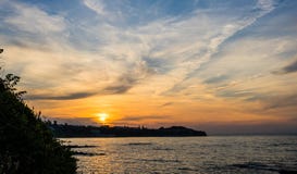 Dramatic golden sunset over Zakynthos stock photos Dramatic golden sunset over Zakynthos stock photos