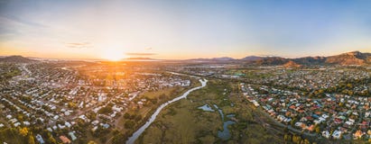 Soft pinkish blue sunrise over Townsville royalty free stock images Soft pinkish blue sunrise over Townsville royalty free stock images