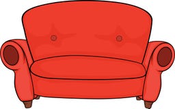 Sofá vermelho ilustração do vetor