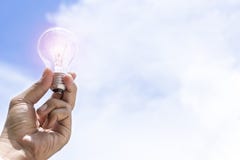 Solar energy is the preferred energy, The lamp holder is the sky background, royalty free stock photography Solar energy is the preferred energy, The lamp holder is the sky background, royalty free stock photography