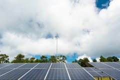Solar panel and wind turbine energy royalty free stock photo Solar panel and wind turbine energy royalty free stock photo