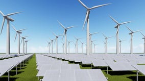 Solar Panels Farm and wind generator