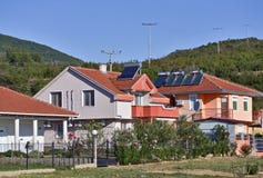 Solar panels on roofs royalty free stock photography Solar panels on roofs royalty free stock photography