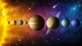 Solar System Planet, Comet, Sun And Star. Elements Of This Image Furnished By NASA. Royalty Free Stock Image Solar System Planet, Comet, Sun And Star. Elements Of This Image Furnished By NASA. Royalty Free Stock Image